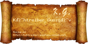Kühtreiber Gusztáv névjegykártya