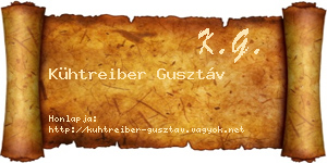 Kühtreiber Gusztáv névjegykártya