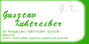 gusztav kuhtreiber business card